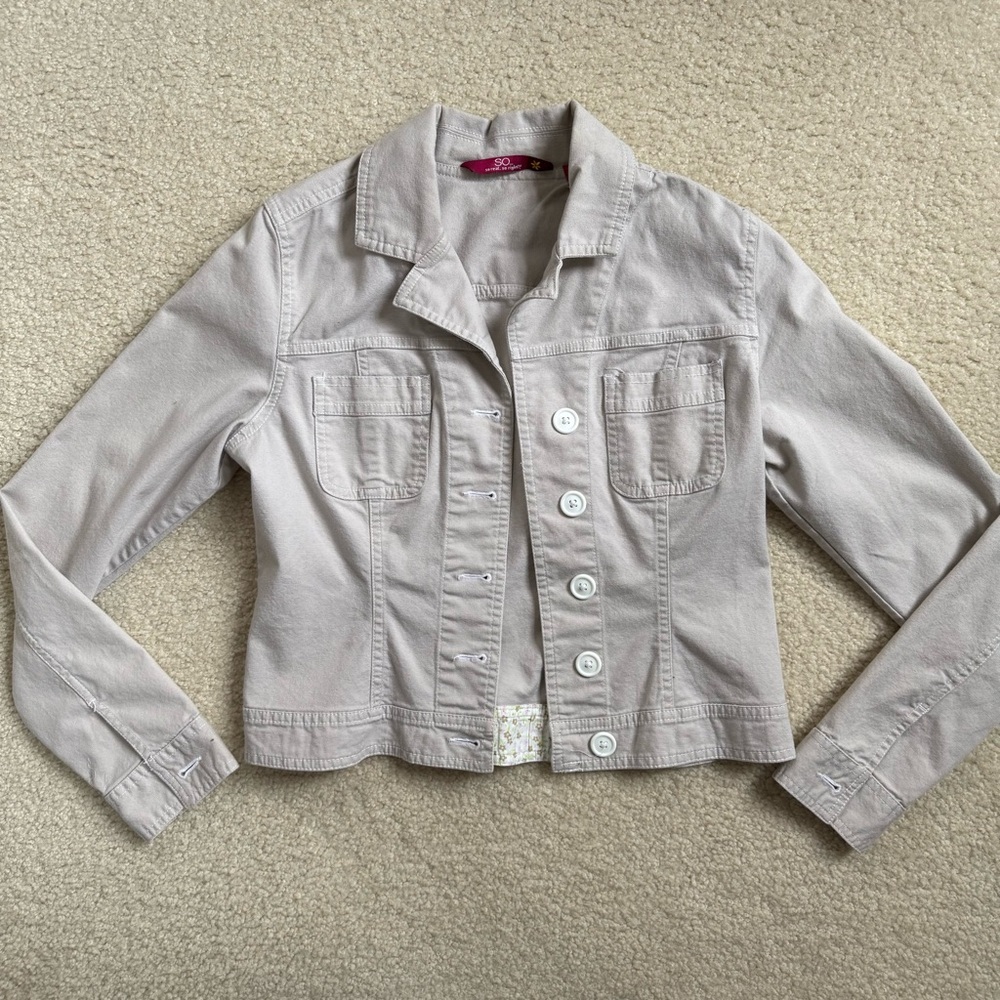 EUC cropped khaki jacket